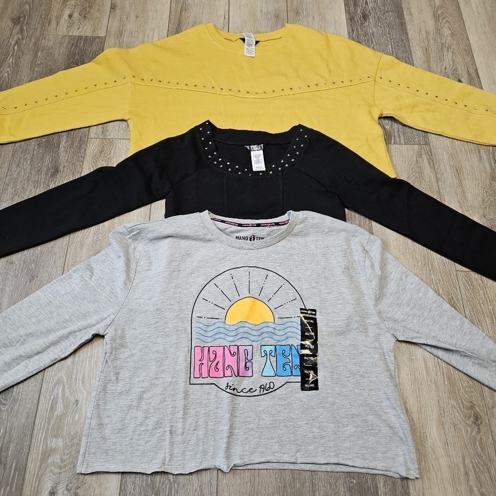 Nordstroms Truce Hang Ten Girls XL Long Sleeve Bundle Tee Knit Top Sweatshirt